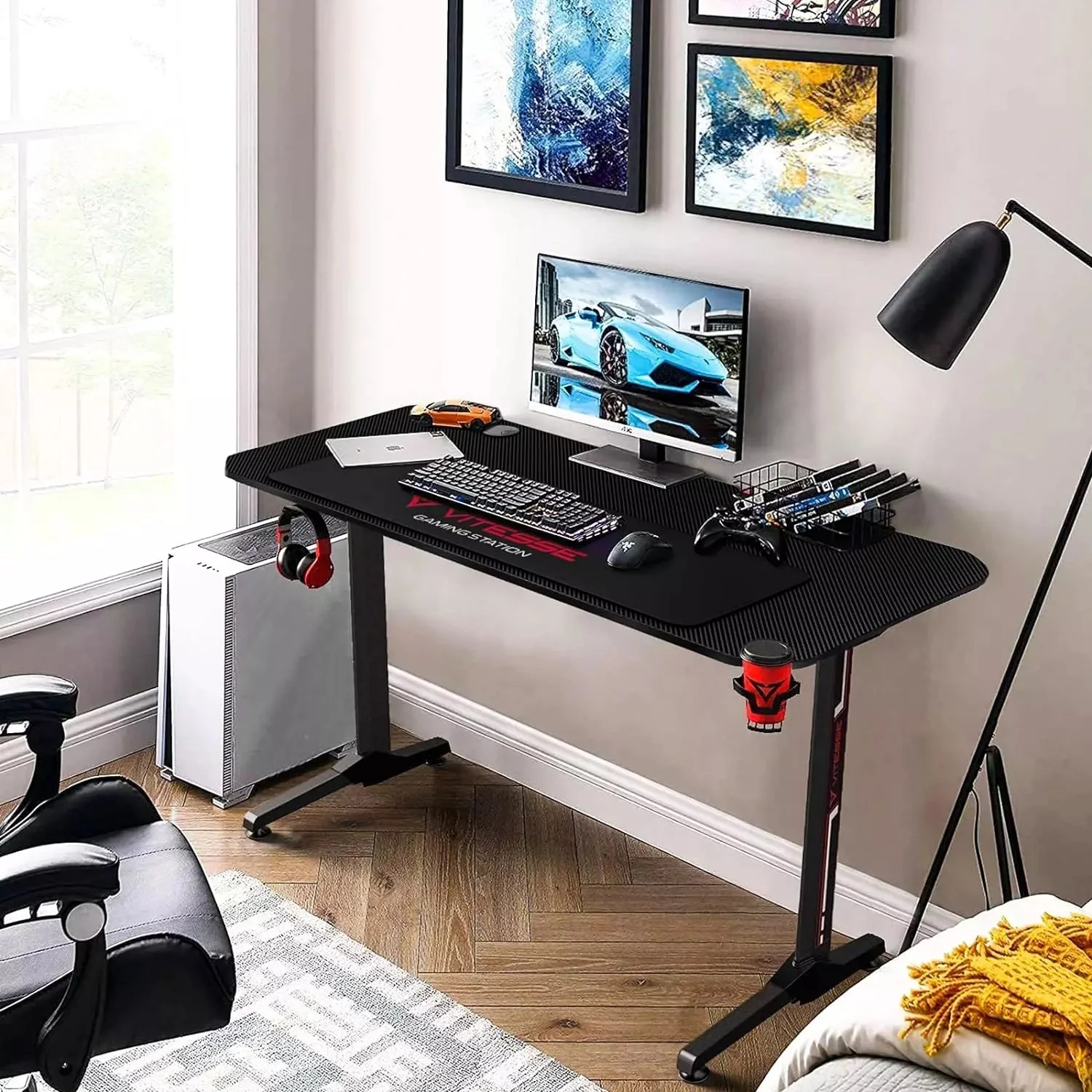 Vitesse T-Shaped Esport PC Gaming Desk, Ergonomic Office Computer Table TD01 - Image 32