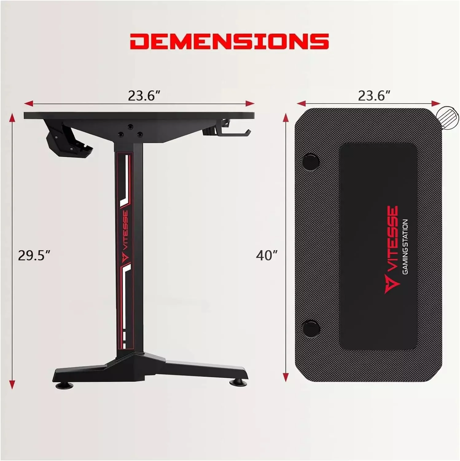Vitesse T-Shaped Esport PC Gaming Desk, Ergonomic Office Computer Table TD01 - Image 33