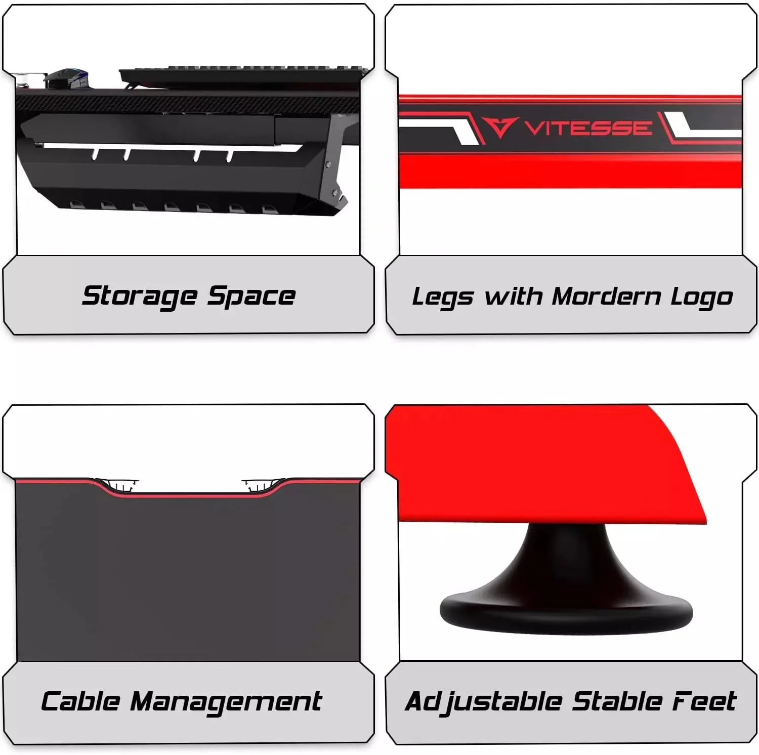 Vitesse T-Shaped Esport PC Gaming Desk, Ergonomic Office Computer Table TD01 - Image 43