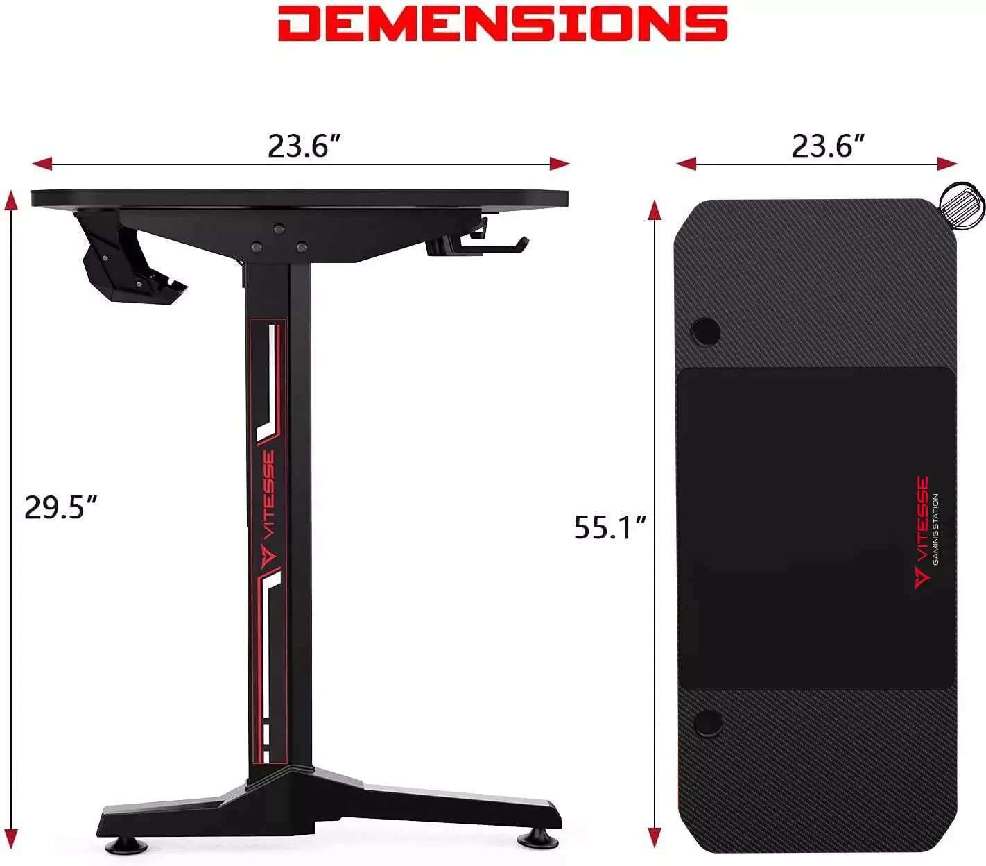 Vitesse T-Shaped Esport PC Gaming Desk, Ergonomic Office Computer Table TD01 - Image 7