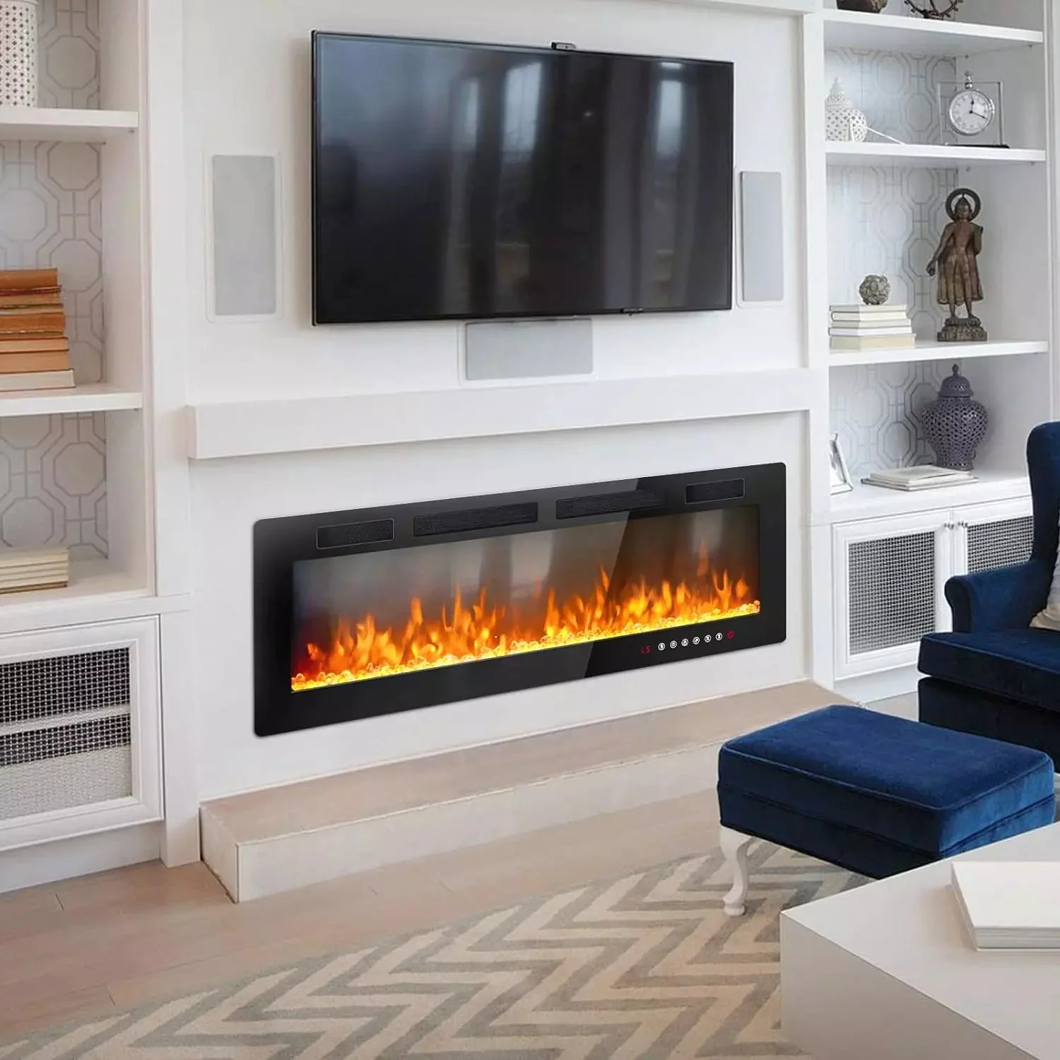 Vitesse Ultra-Thin Electric Fireplace Recessed and Wall Mounted - Image 2
