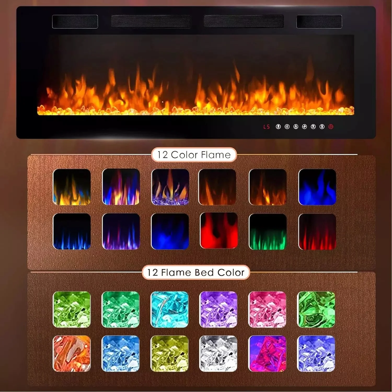 Vitesse Ultra-Thin Electric Fireplace Recessed and Wall Mounted - Image 5