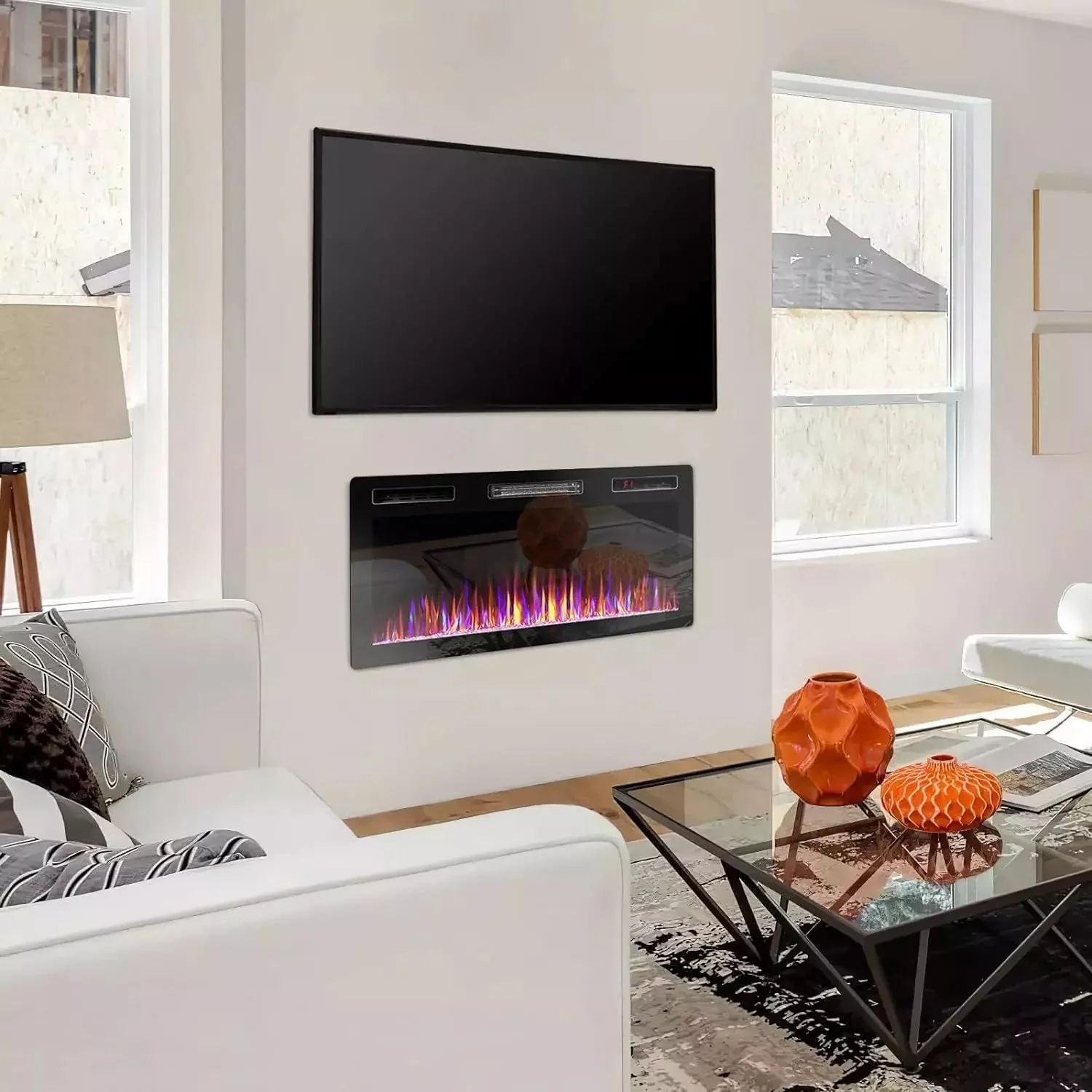 VITESSE Ultra-Thin Silence Linear Mirrored Electric Fireplace - Image 11