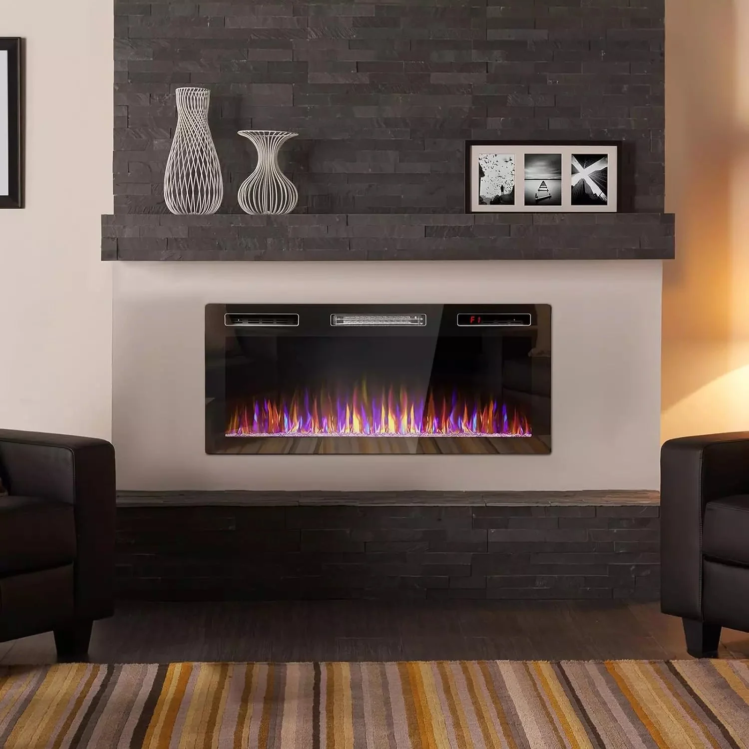 VITESSE Ultra-Thin Silence Linear Mirrored Electric Fireplace - Image 18
