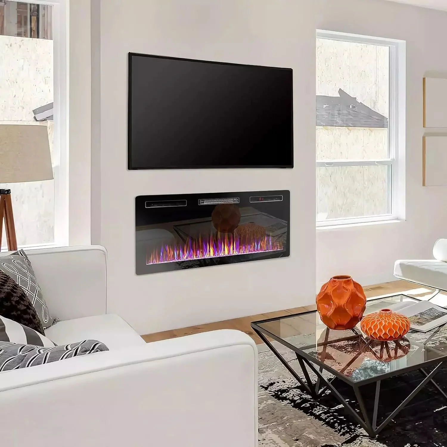 VITESSE Ultra-Thin Silence Linear Mirrored Electric Fireplace - Image 20
