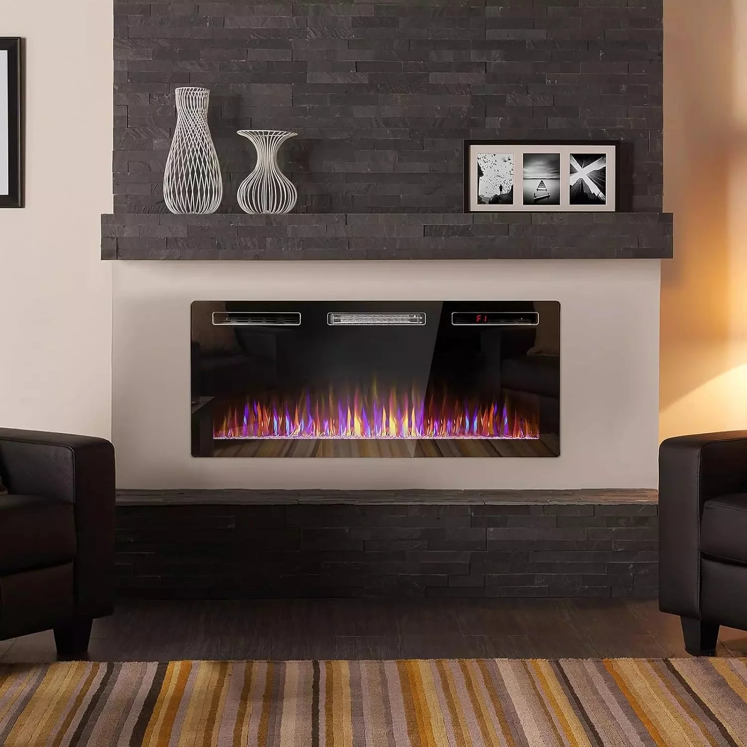 VITESSE Ultra-Thin Silence Linear Mirrored Electric Fireplace - Image 27