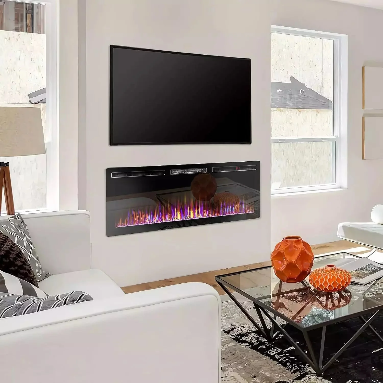 VITESSE Ultra-Thin Silence Linear Mirrored Electric Fireplace - Image 29