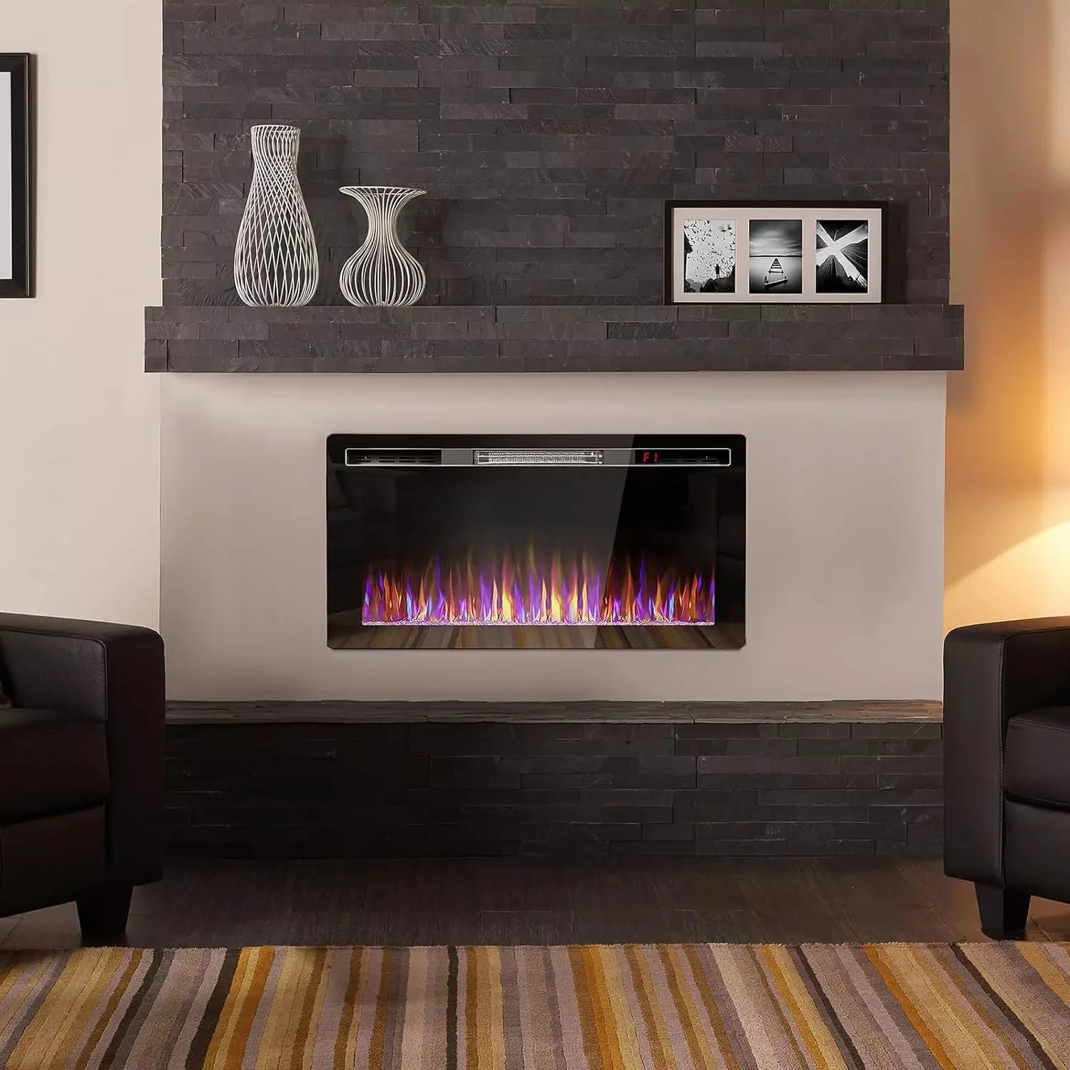 VITESSE Ultra-Thin Silence Linear Mirrored Electric Fireplace - Image 9
