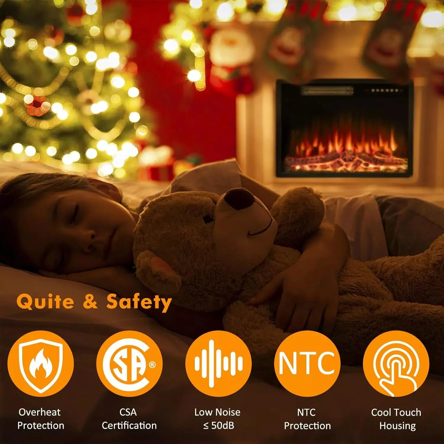 BOSSIN 18 Inch Electric Fireplace Insert with Touch Screen&Remote Control - Image 10