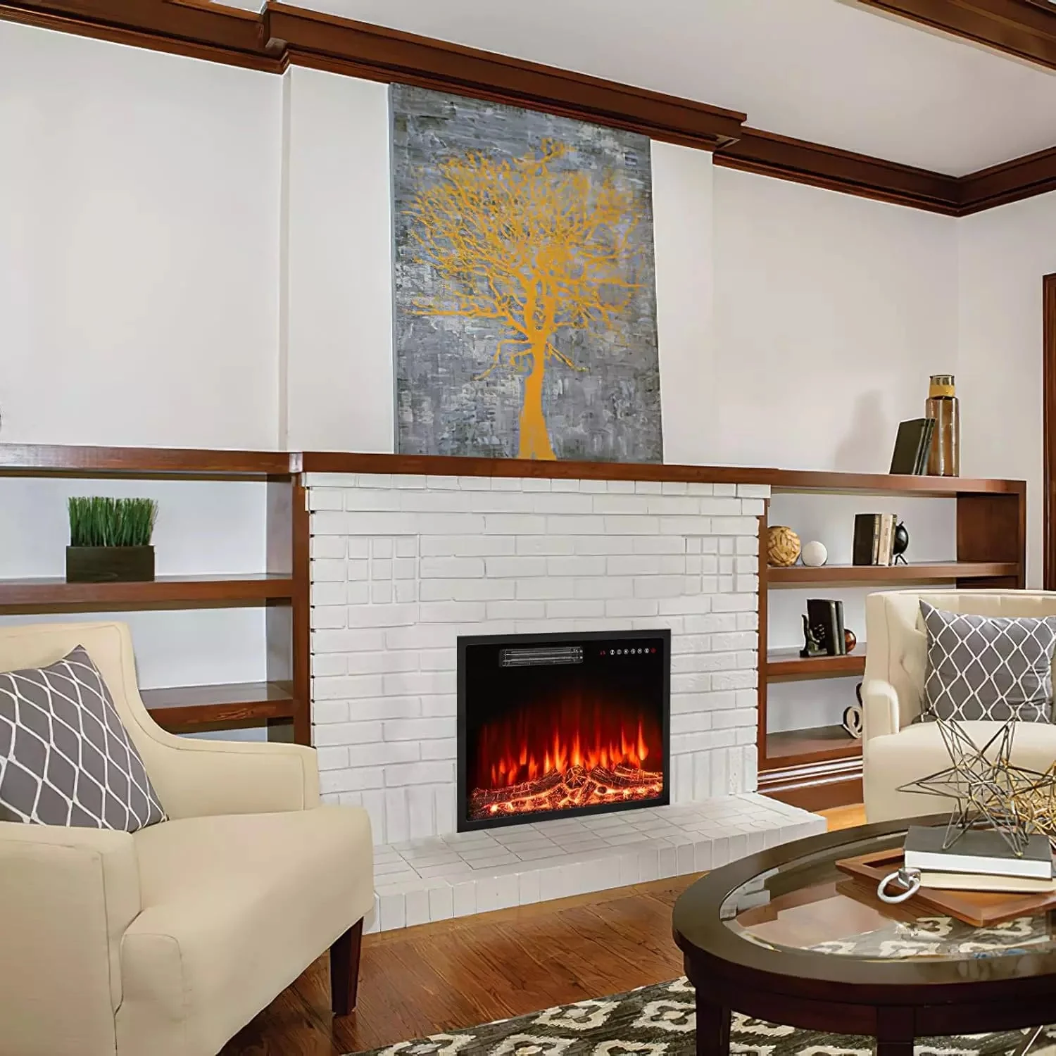 BOSSIN 18 Inch Electric Fireplace Insert with Touch Screen&Remote Control - Image 13
