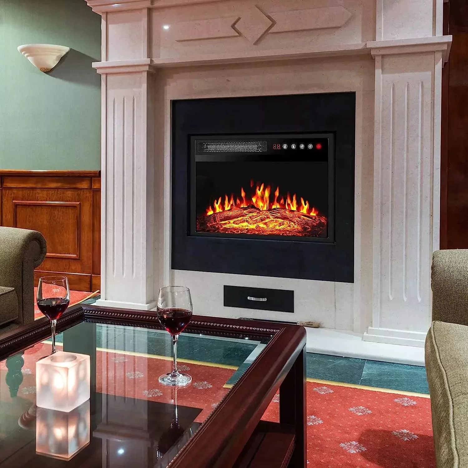 BOSSIN 18 Inch Electric Fireplace Insert with Touch Screen&Remote Control - Image 6