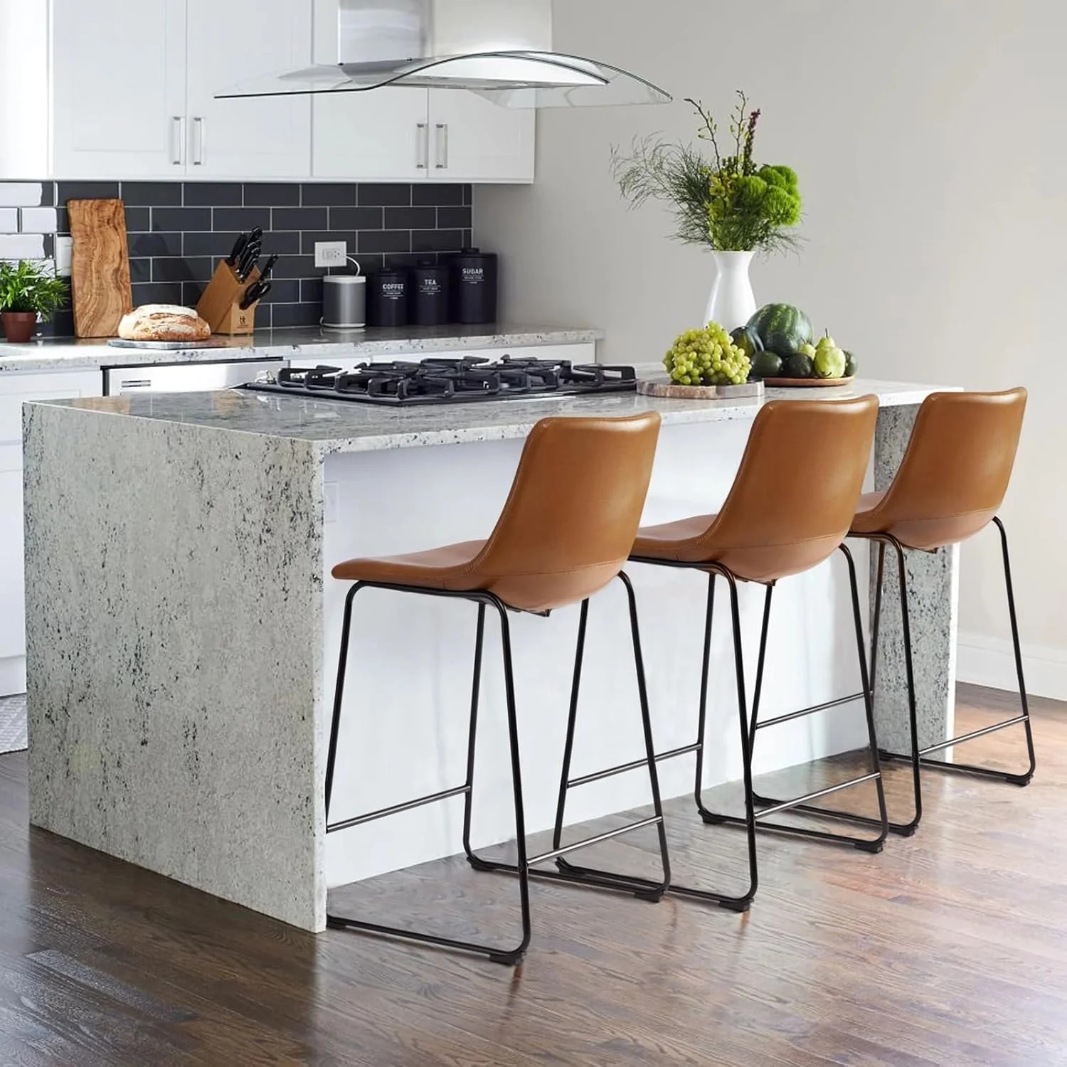 Waleaf 26 inch Bar Stools Set of 4,Counter Height Bar Stools with Back - Image 5