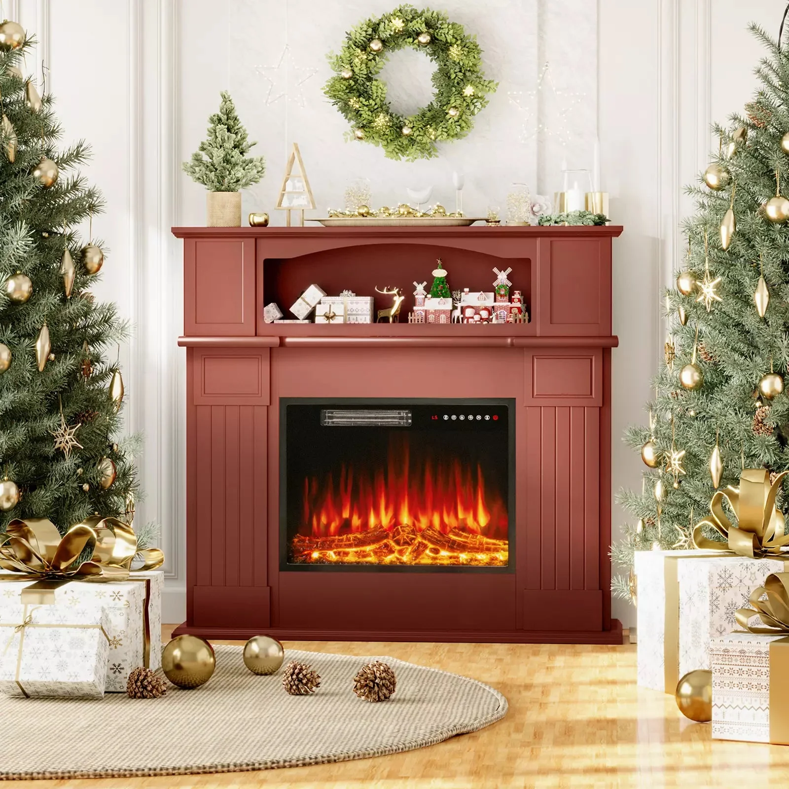 BOSSIN 43" Electric Fireplace with Mantel, 23 inch Electric Fireplace Insert - Image 8
