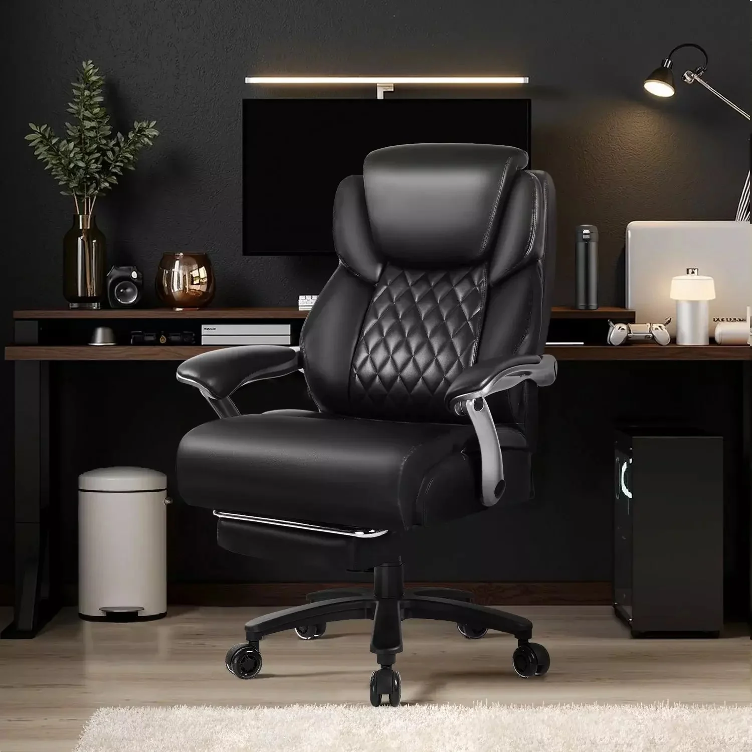 Waleaf 500lbs Big and Tall Office Chair with Adjustable Headrest for Adults, Computer Chair Home Office Desk Chair with Retractable Footrest for Home Office - Image 3
