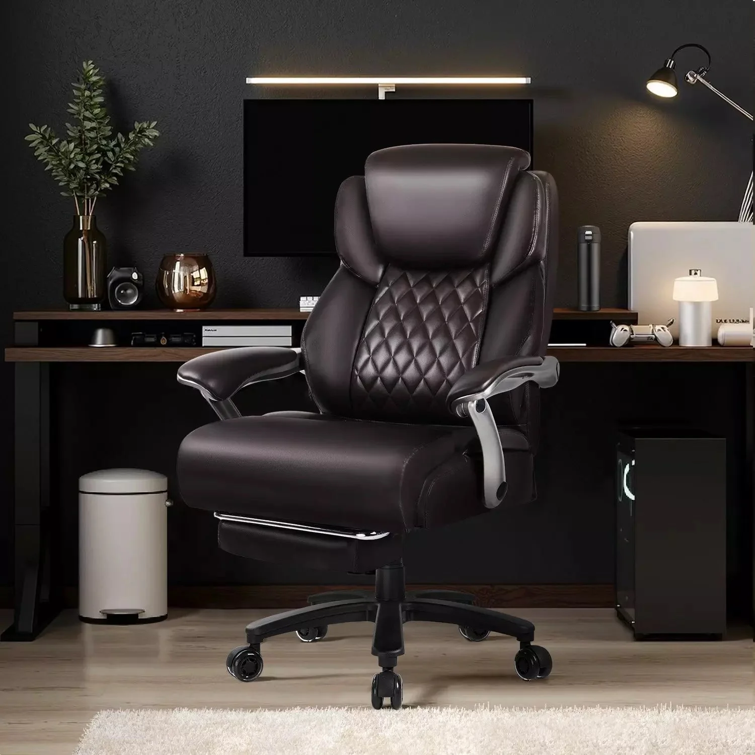 Waleaf 500lbs Big and Tall Office Chair with Adjustable Headrest for Adults, Computer Chair Home Office Desk Chair with Retractable Footrest for Home Office - Image 9