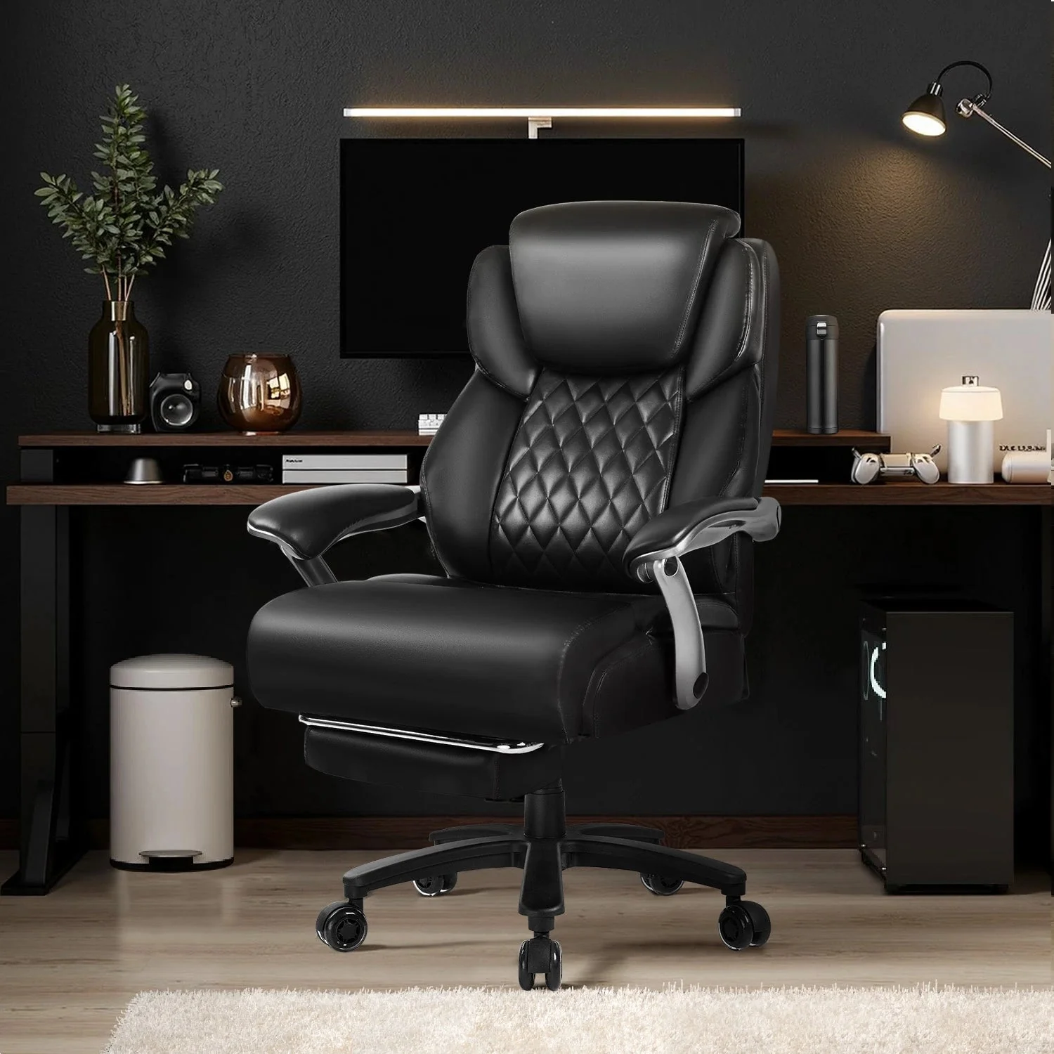 Waleaf 500lbs Big and Tall Office Chair with Adjustable Headrest for Adults, Computer Chair Home Office Desk Chair with Retractable Footrest for Home Office - Image 5