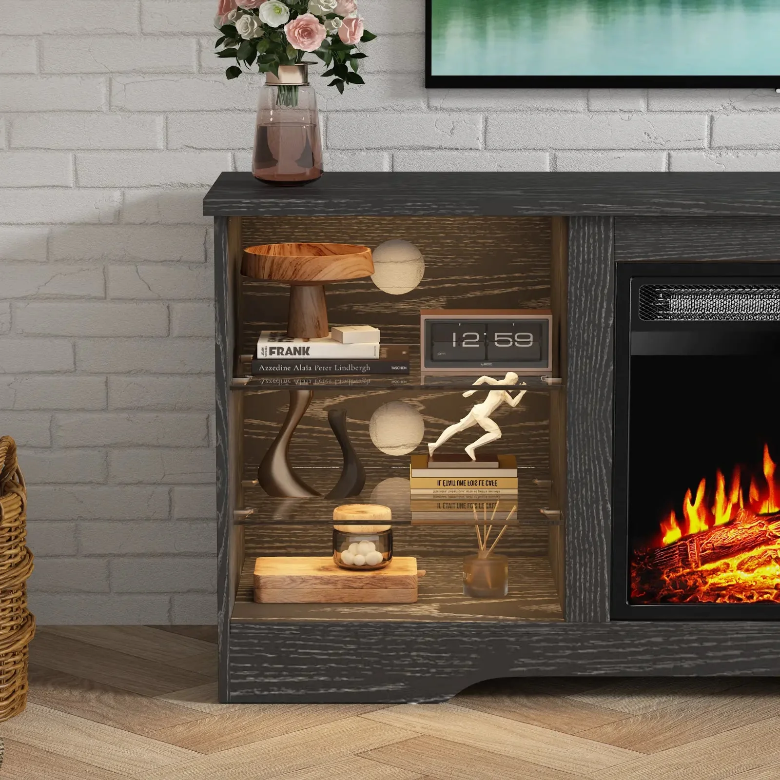 WALEAF 58 Inches Fireplace TV Stand with 18''Fireplace - Image 8