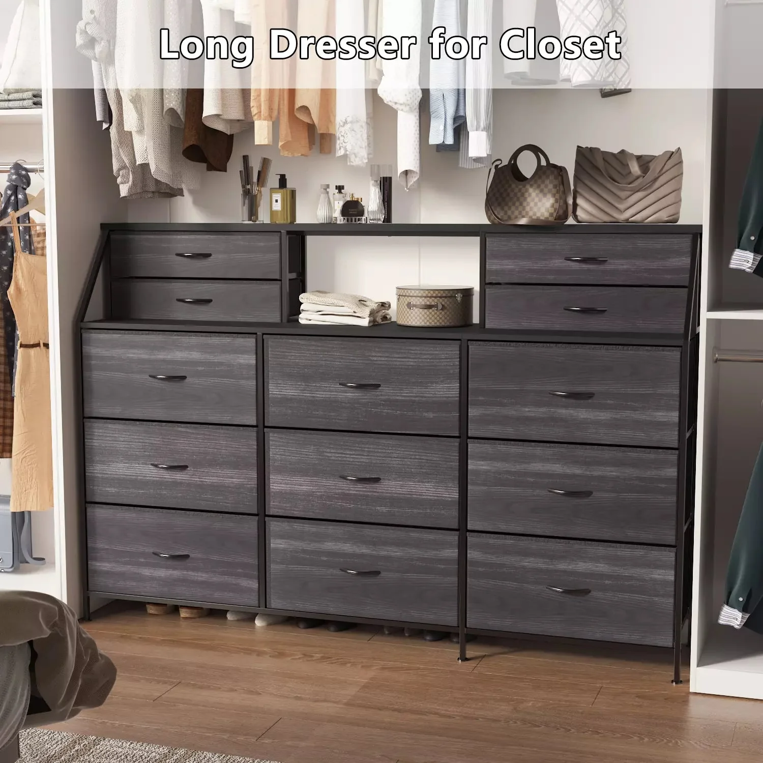 Waleaf 70" Bedroom Dresser with 13 Large Drawers, Long Dressers & Chests of Drawers for Closet - Image 14