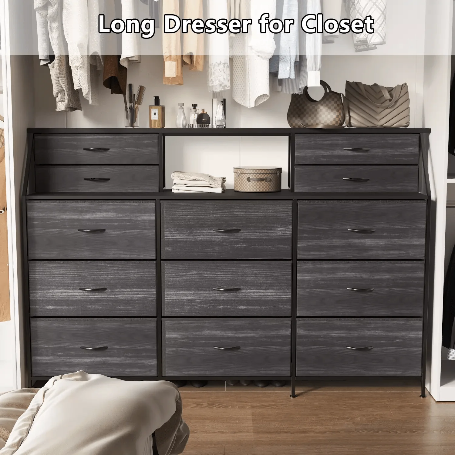 Waleaf 70" Bedroom Dresser with 13 Large Drawers, Long Dressers & Chests of Drawers for Closet - Image 15