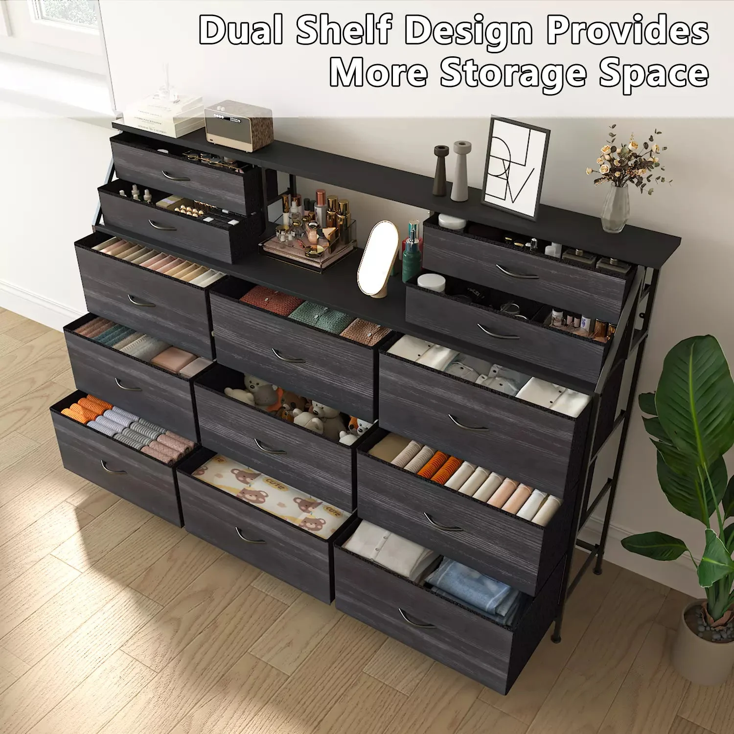 Waleaf 70" Bedroom Dresser with 13 Large Drawers, Long Dressers & Chests of Drawers for Closet - Image 17