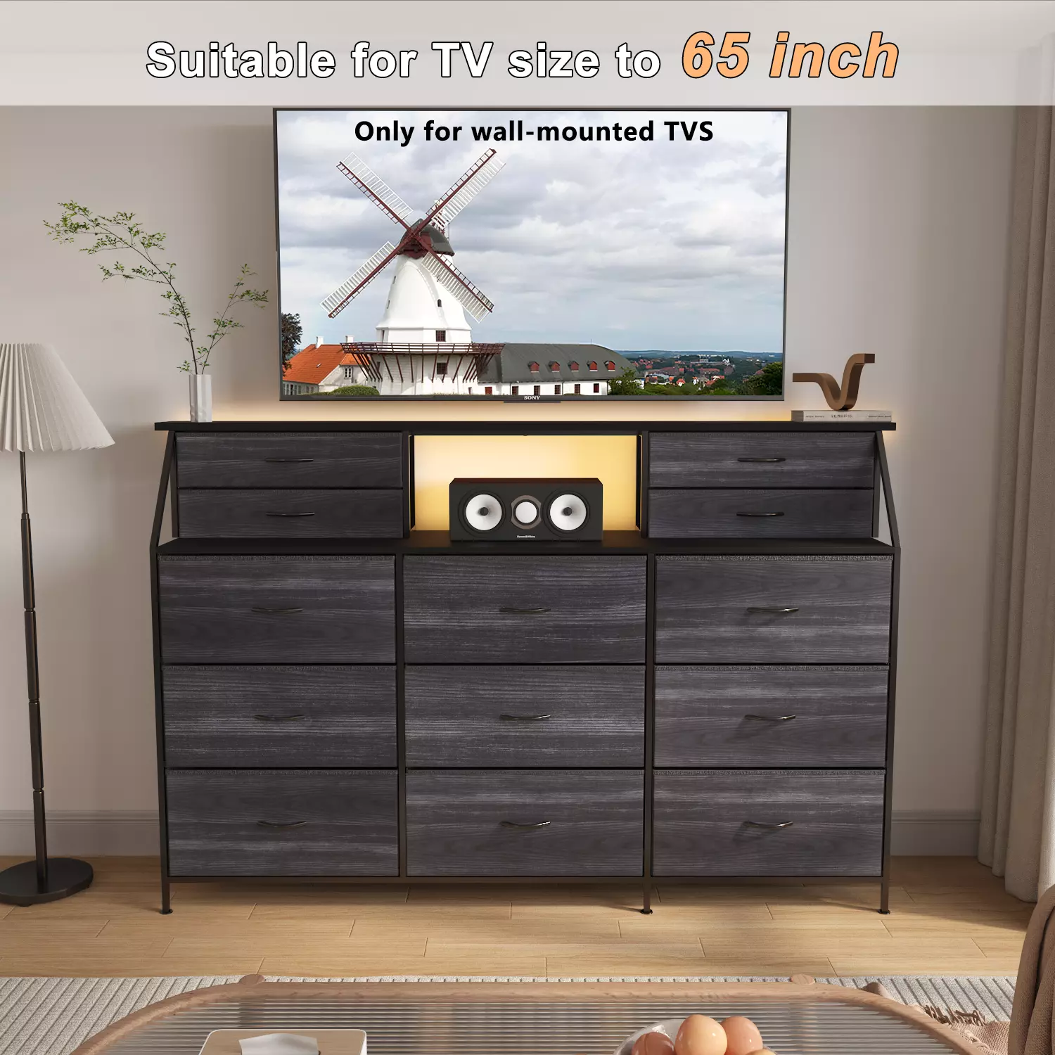 Waleaf 70" Bedroom Dresser with 13 Large Drawers, Long Dressers & Chests of Drawers for Closet - Image 19
