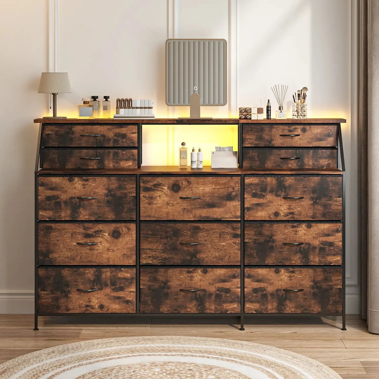 Waleaf 70" Bedroom Dresser with 13 Large Drawers, Long Dressers & Chests of Drawers for Closet - Image 3