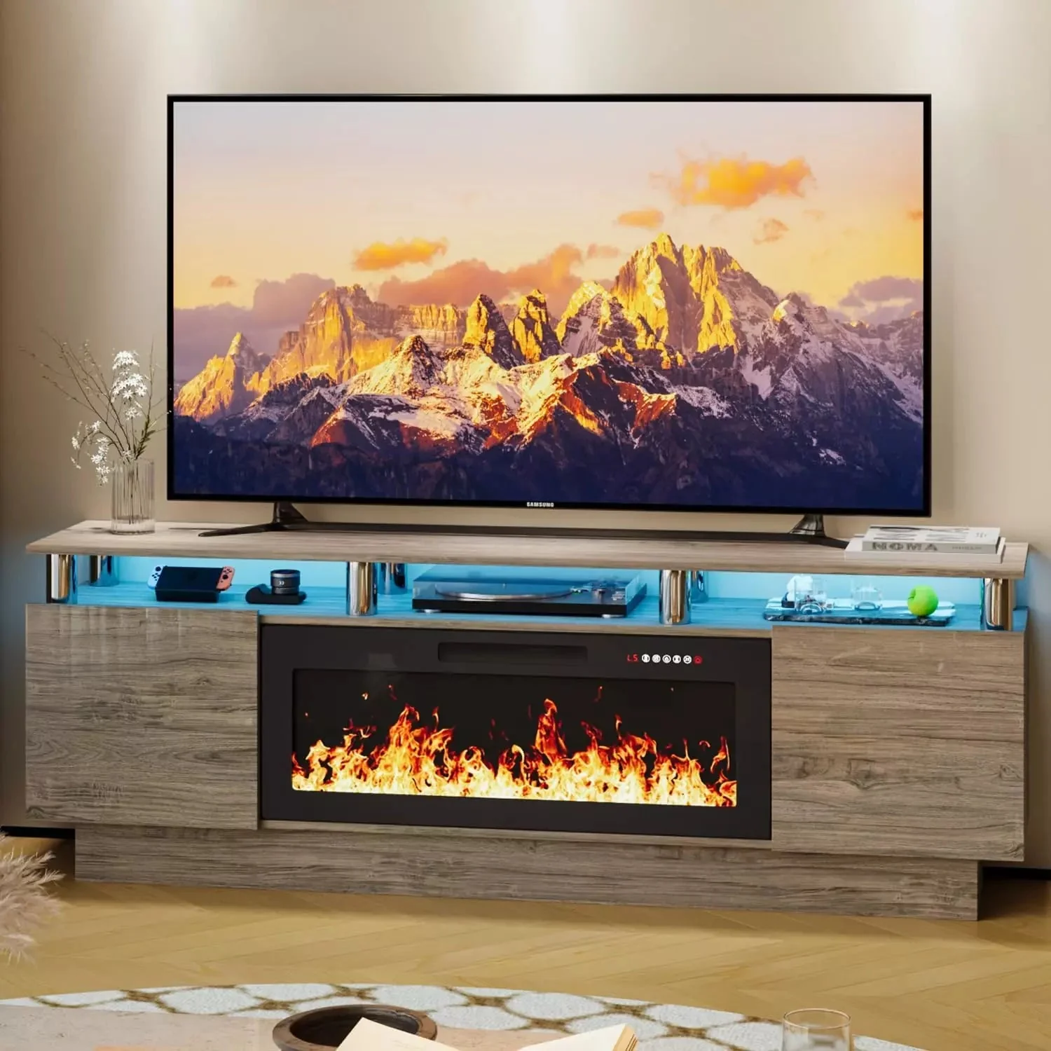 VITESSE 70 Inches Fireplace TV Stand for TVs up to 80 Inches Console - Image 16