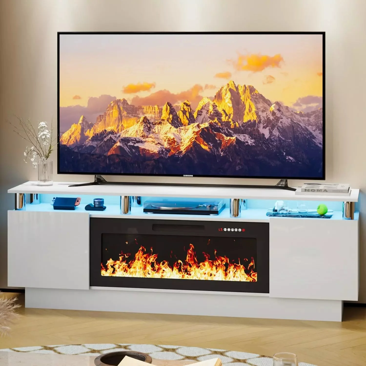 VITESSE 70 Inches Fireplace TV Stand for TVs up to 80 Inches Console - Image 24