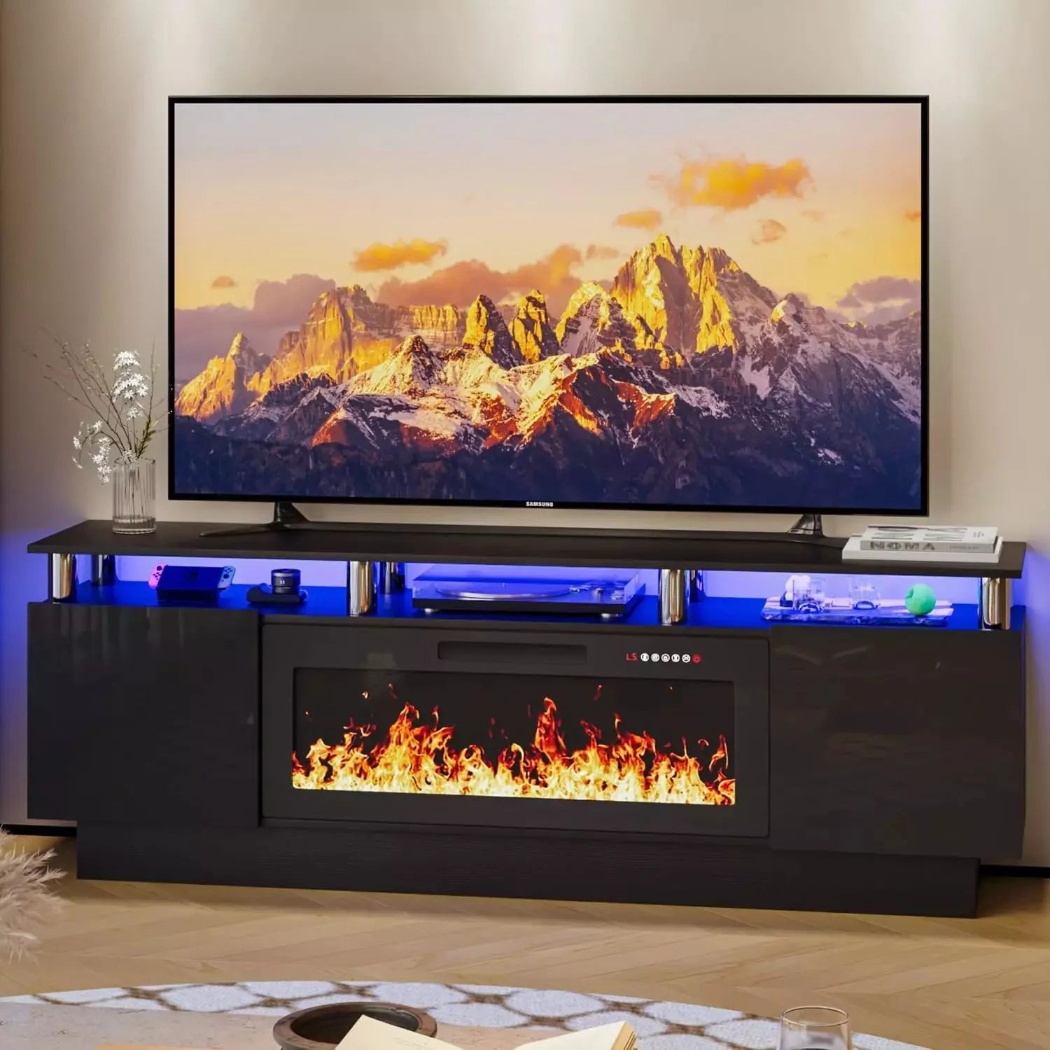 VITESSE 70 Inches Fireplace TV Stand for TVs up to 80 Inches Console - Image 8