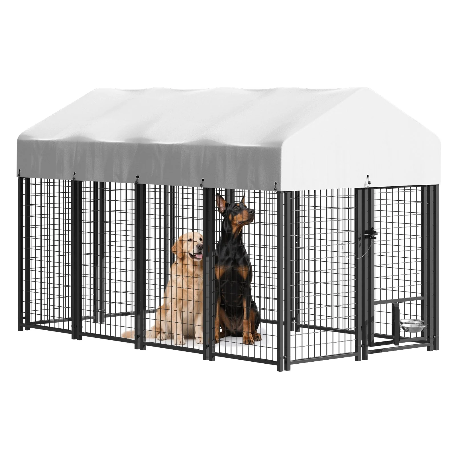 Waleaf 8x4x4 FT Heavy Duty Large Dog Kennel for Large Dogs,Dog Kennel Outside Playpen with Two Bowls & Secure Lock - Image 17
