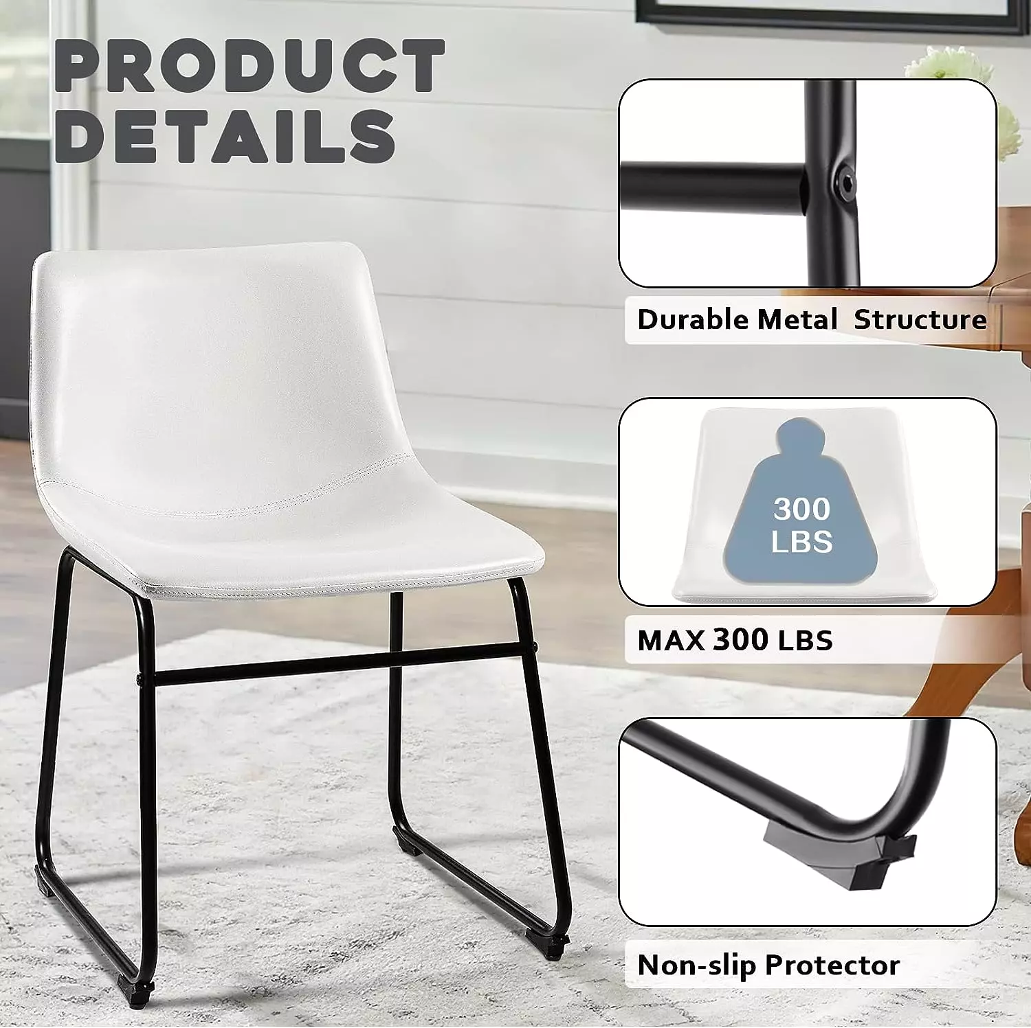 Waleaf Bar Stools Set of 2,Counter Height Bar Stools with Back, Modern PU Leather Stools BAR01 - Image 24