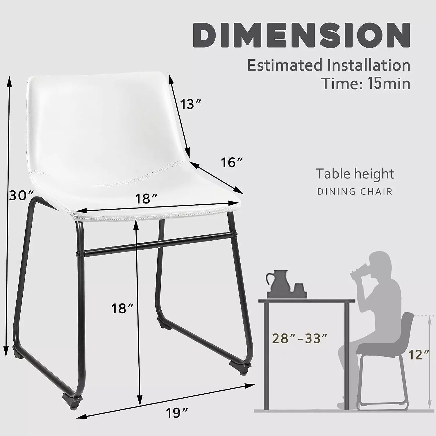 Waleaf Bar Stools Set of 2,Counter Height Bar Stools with Back, Modern PU Leather Stools BAR01 - Image 25