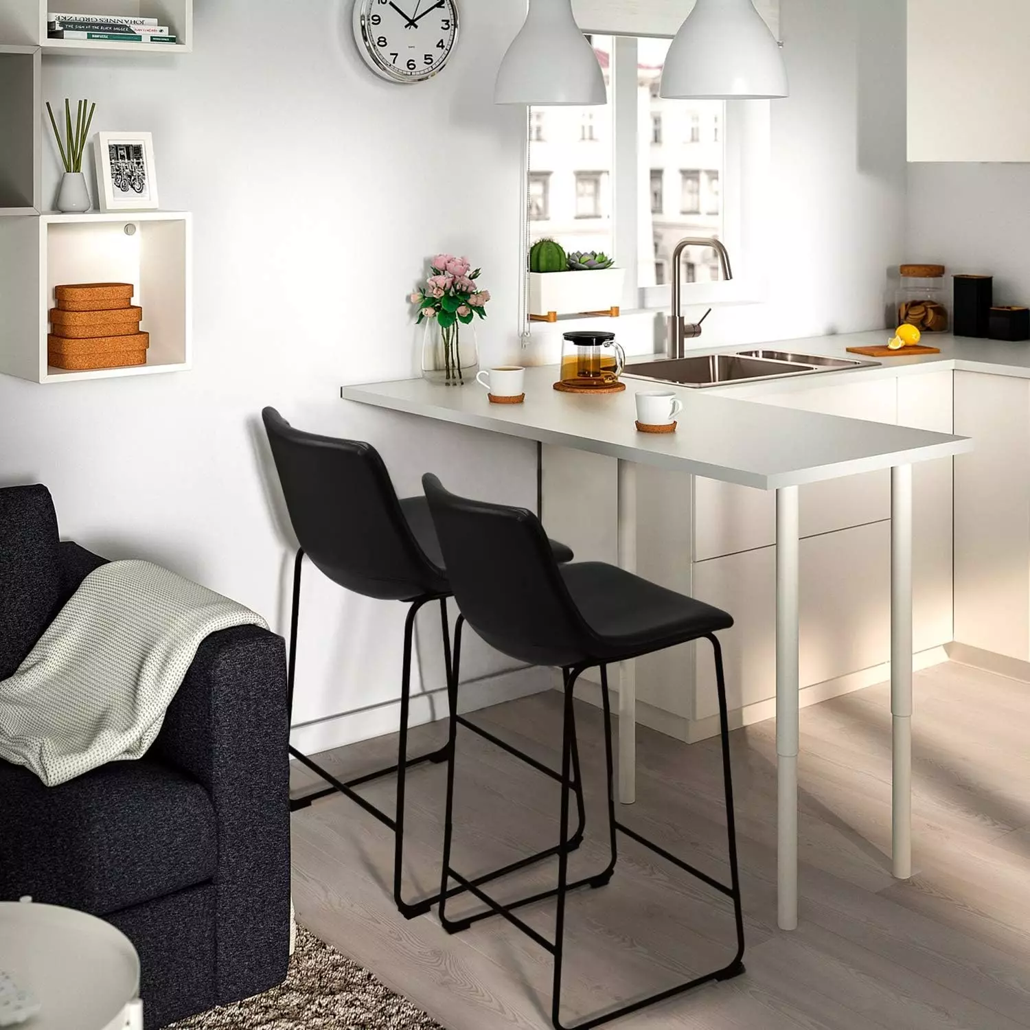 Waleaf Bar Stools Set of 2,Counter Height Bar Stools with Back, Modern PU Leather Stools BAR01 - Image 33