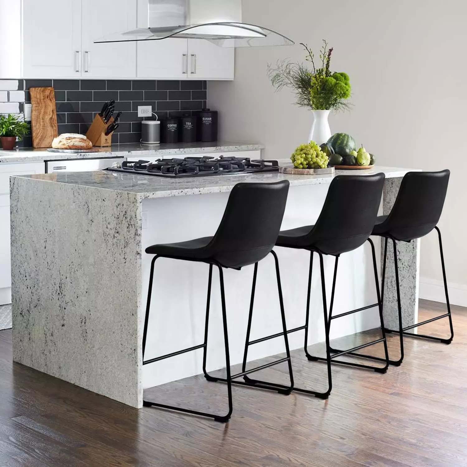 Waleaf Bar Stools Set of 2,Counter Height Bar Stools with Back, Modern PU Leather Stools BAR01 - Image 34
