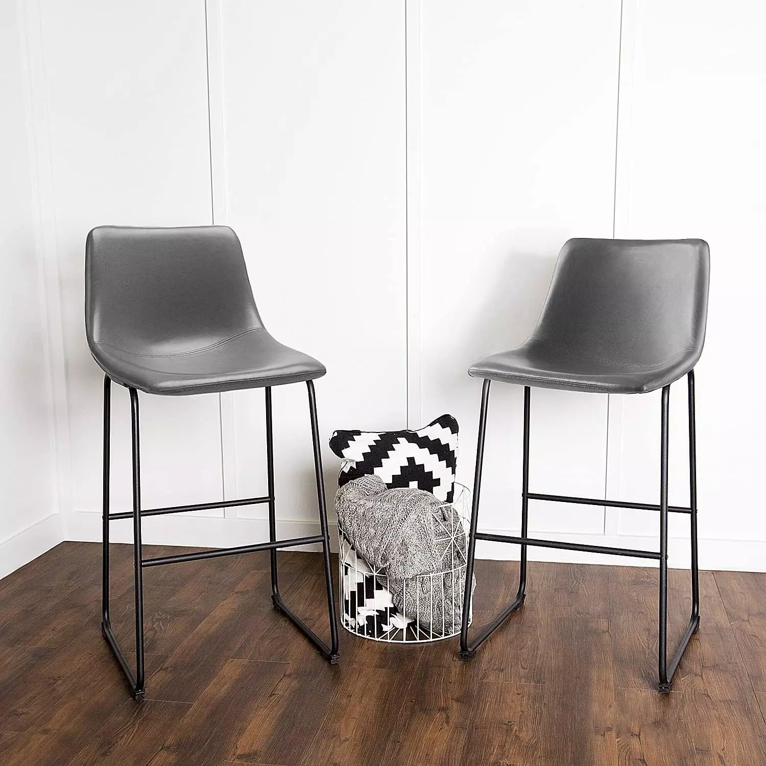 Waleaf Bar Stools Set of 2,Counter Height Bar Stools with Back, Modern PU Leather Stools BAR01 - Image 41