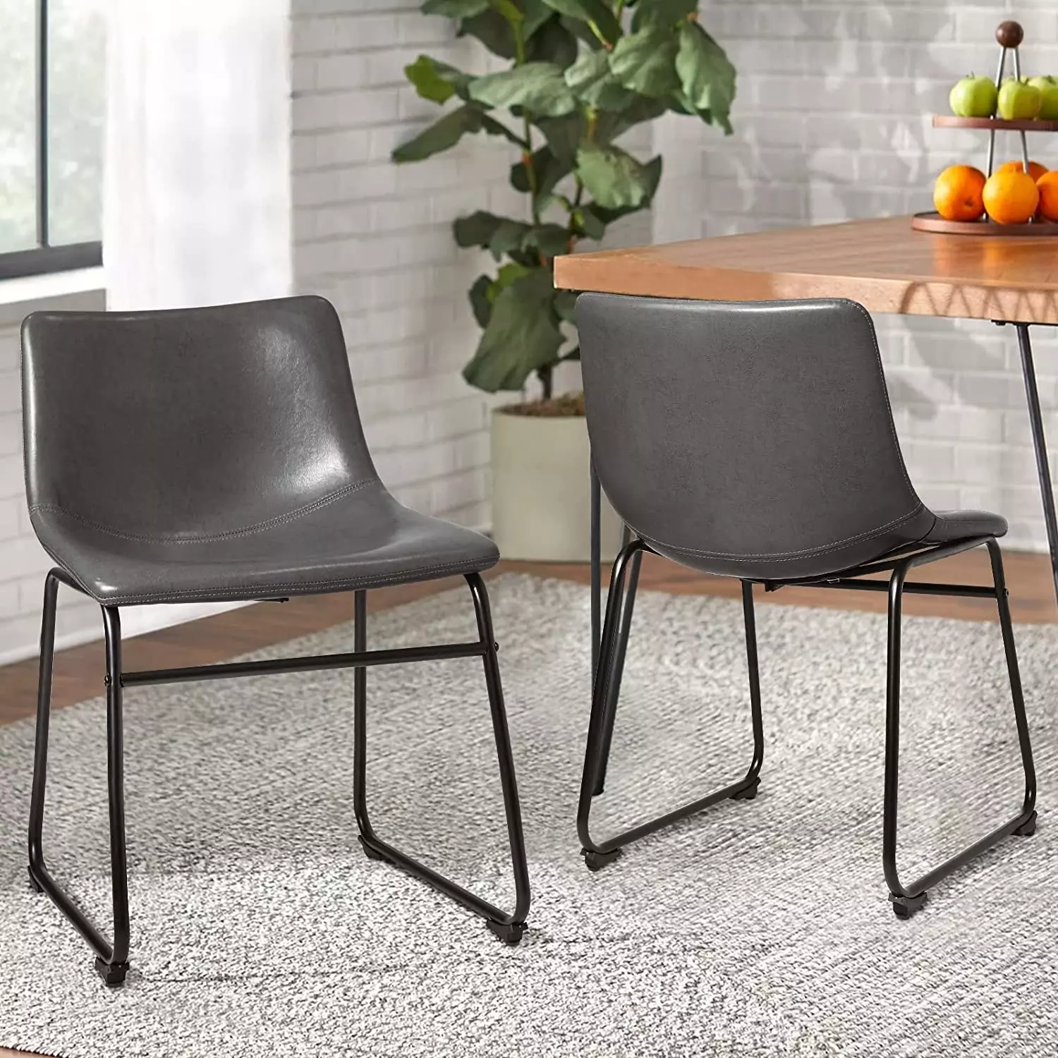 Waleaf Bar Stools Set of 2,Counter Height Bar Stools with Back, Modern PU Leather Stools BAR01 - Image 8