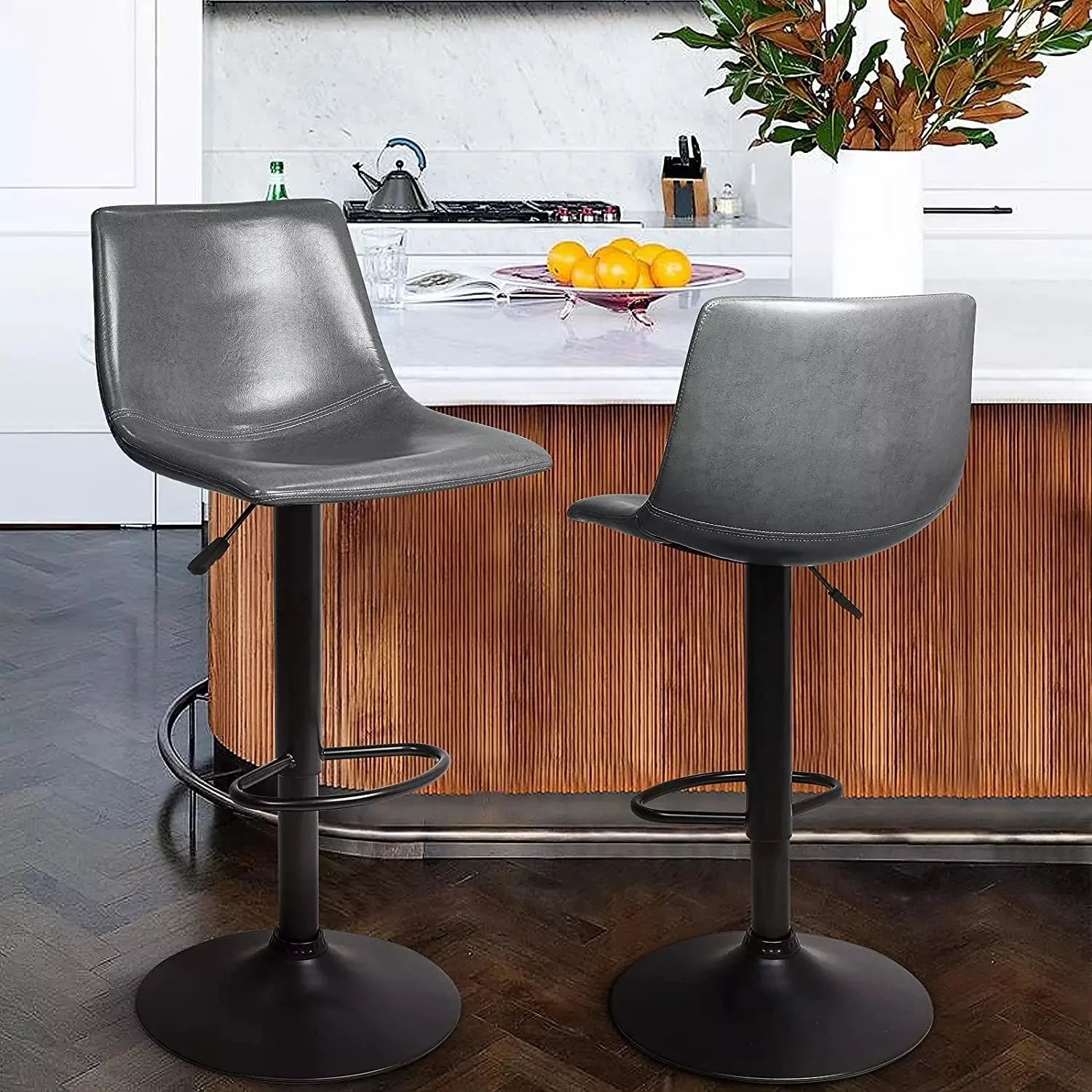 Waleaf Height-Adjustable Swivel Armless Bar Stools, 350 LBS, Set of 2 BAR02 - Image 18