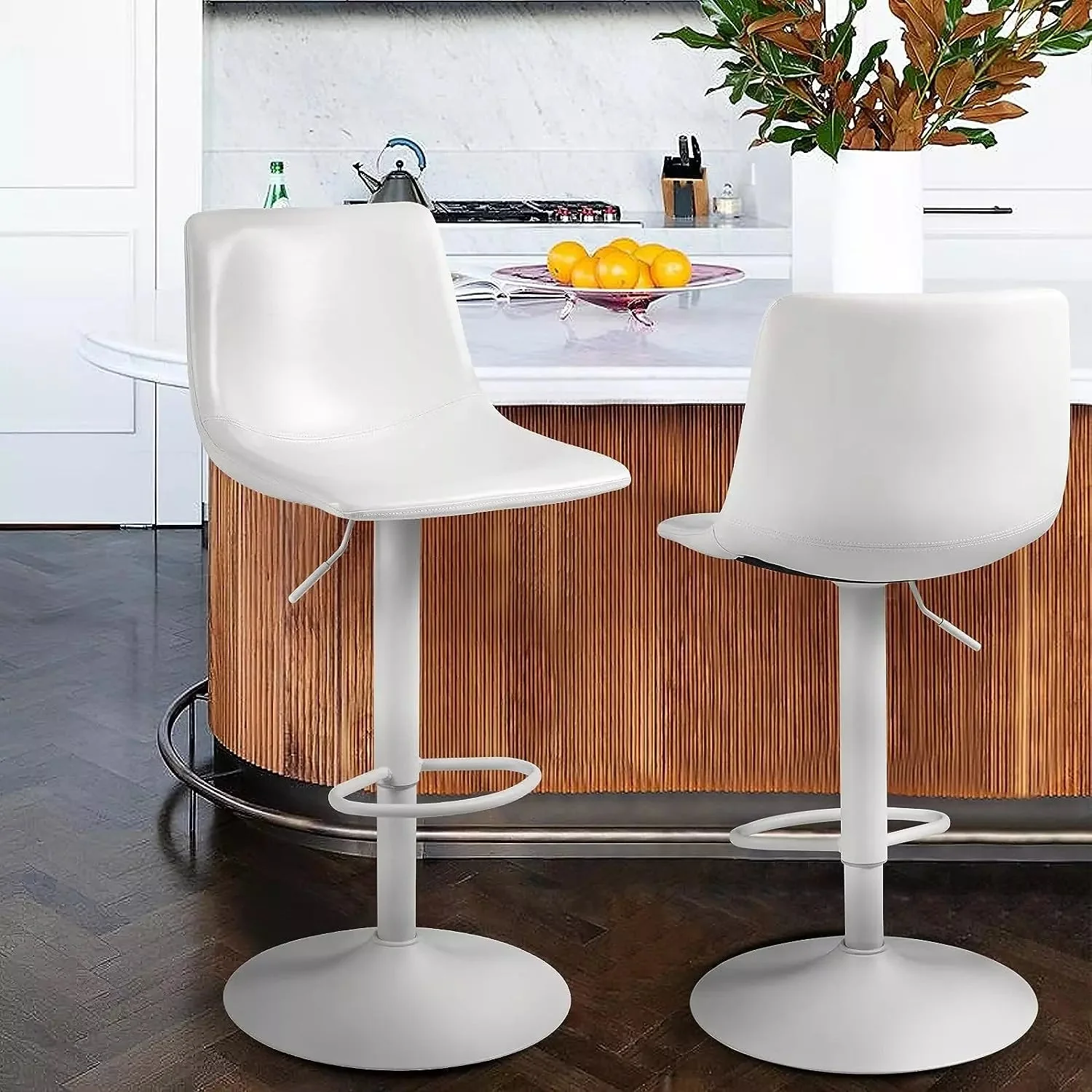 Waleaf Height-Adjustable Swivel Armless Bar Stools, 350 LBS, Set of 2 BAR02 - Image 25