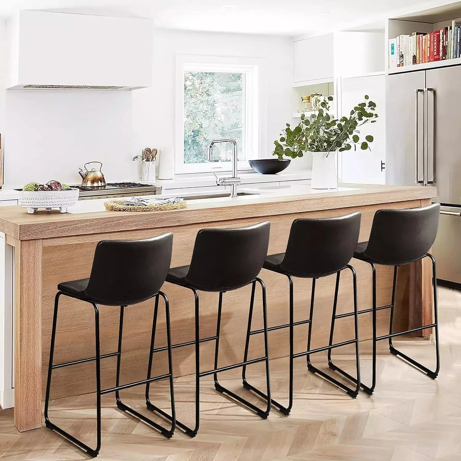Waleaf Bar Stools ,Counter Height Bar Stools with Back - Image 21