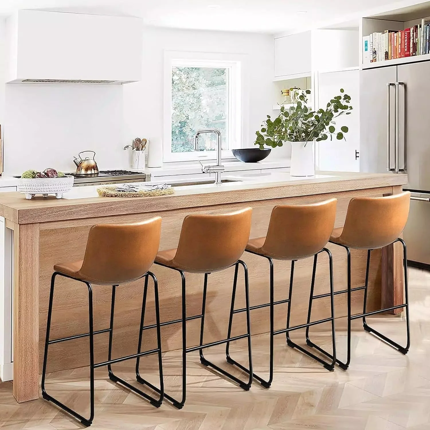 Waleaf Bar Stools ,Counter Height Bar Stools with Back - Image 24