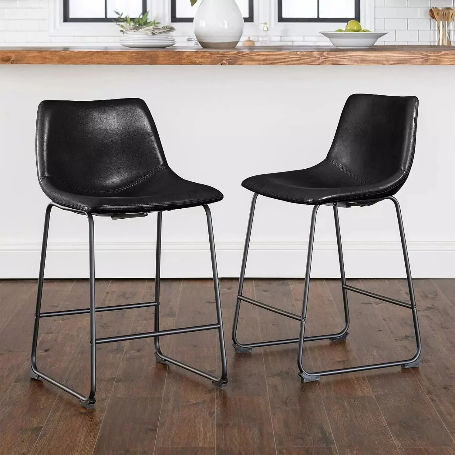 Waleaf Bar Stools ,Counter Height Bar Stools with Back - Image 5