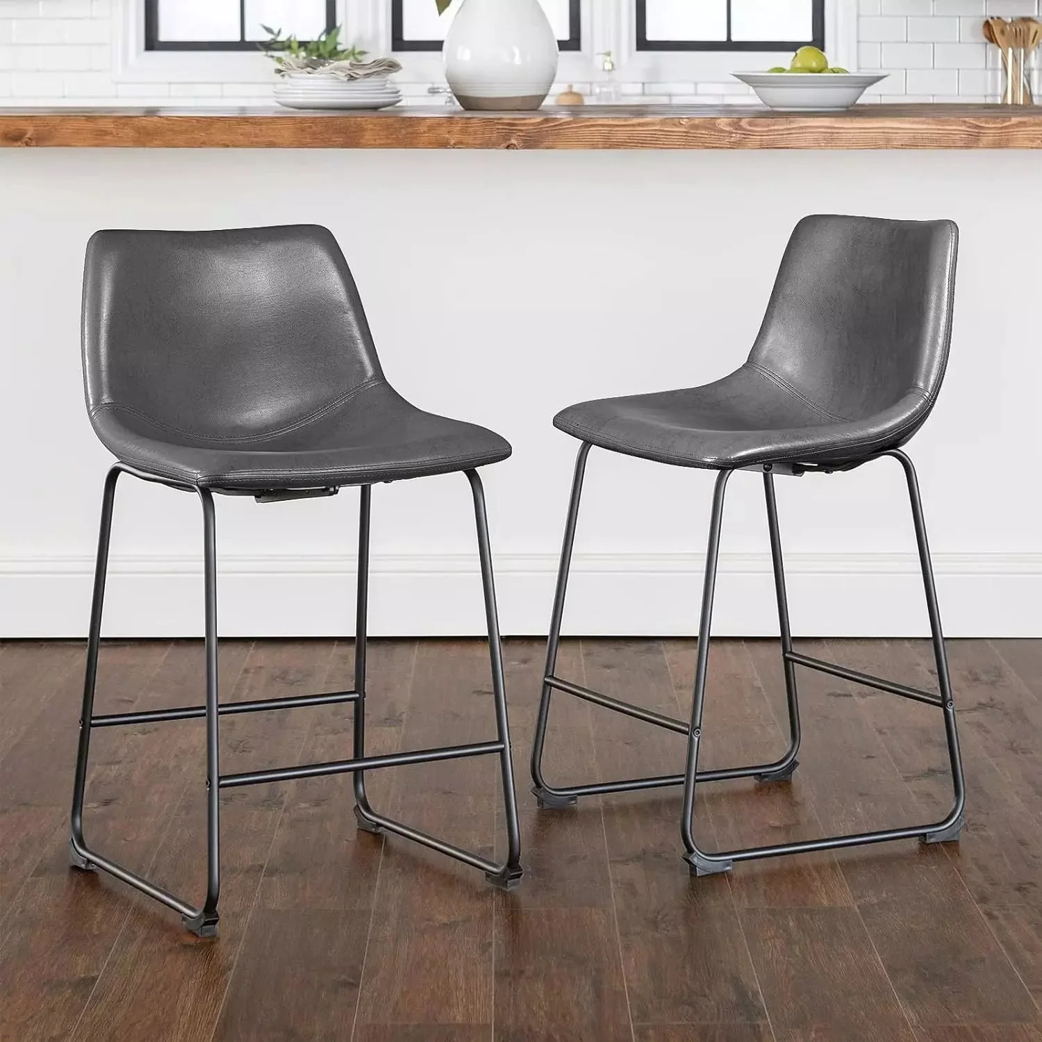 Waleaf Bar Stools ,Counter Height Bar Stools with Back - Image 6