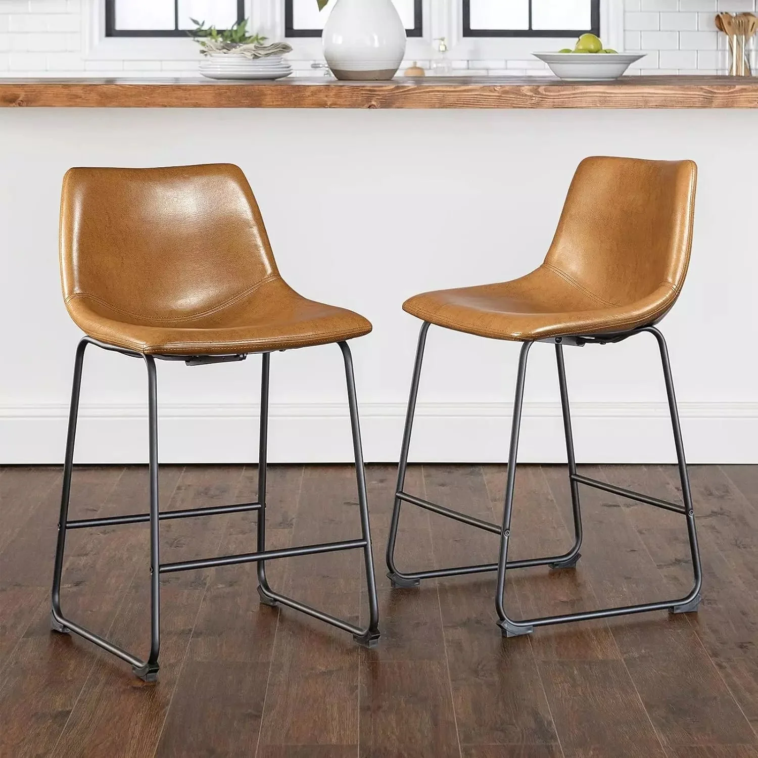 Waleaf Bar Stools ,Counter Height Bar Stools with Back - Image 8