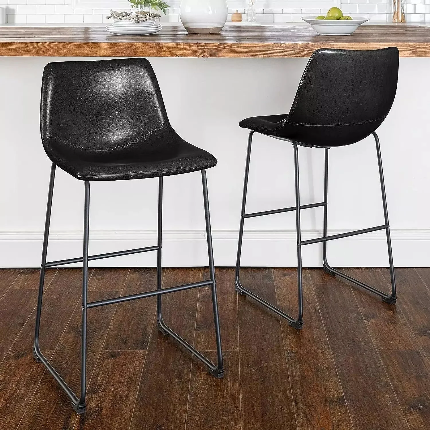Waleaf Bar Stools ,Counter Height Bar Stools with Back - Image 9
