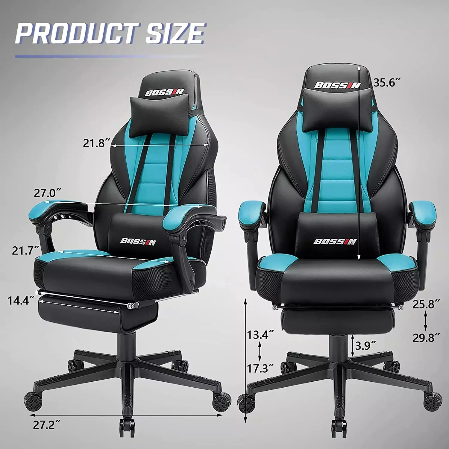 BOSSIN Big and Tall Heavy Duty PC Gaming Chair, Ergonomic Video Game Chairs with Footrest - Image 23