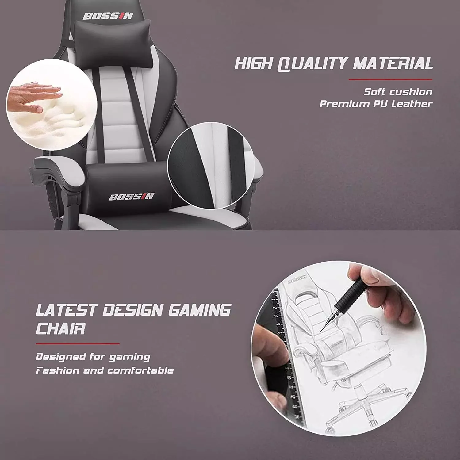 BOSSIN Big and Tall Heavy Duty PC Gaming Chair, Ergonomic Video Game Chairs with Footrest - Image 31