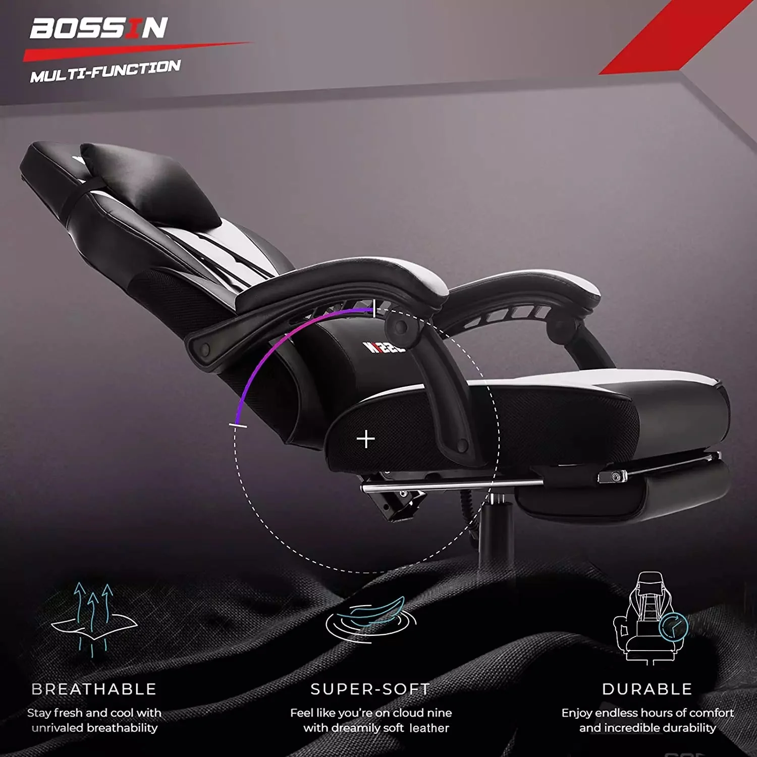 BOSSIN Big and Tall Heavy Duty PC Gaming Chair, Ergonomic Video Game Chairs with Footrest - Image 35