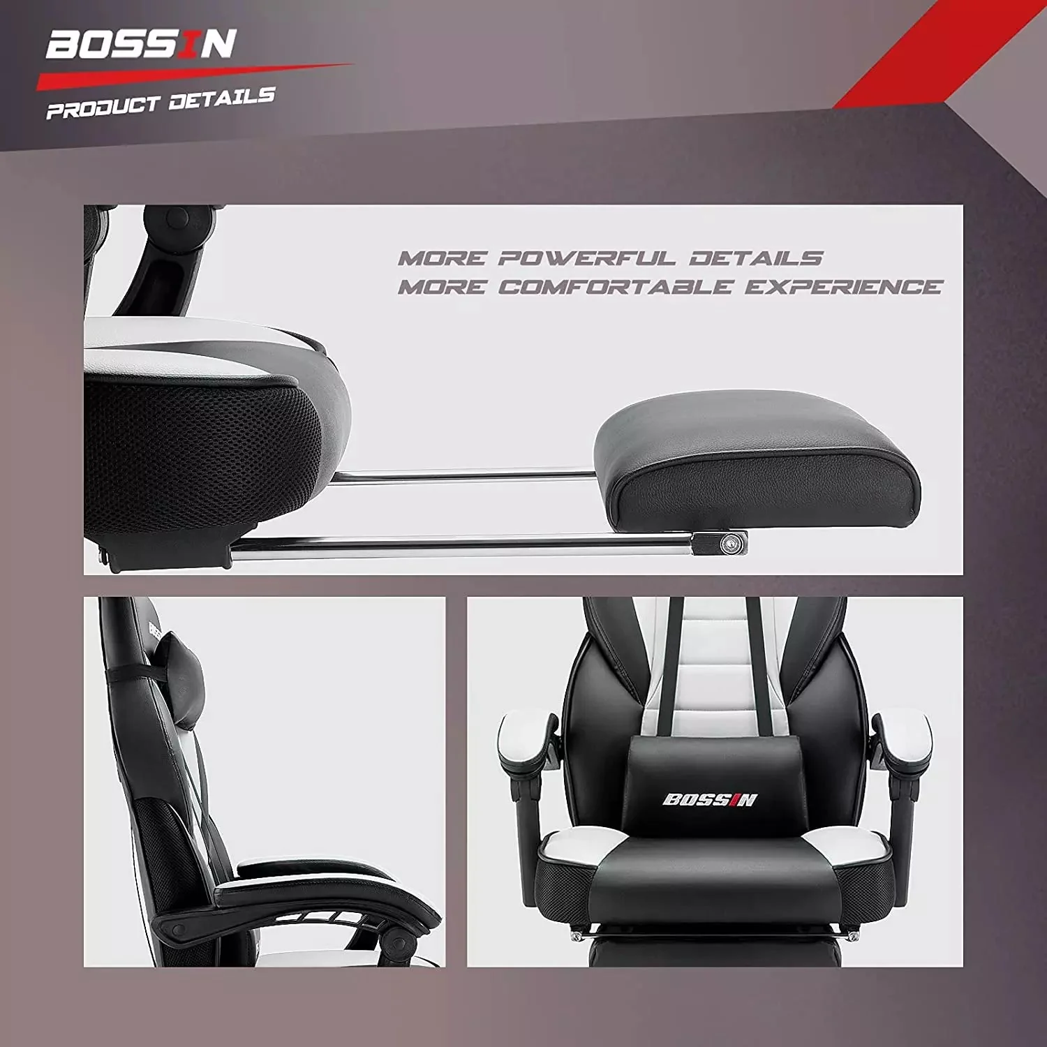BOSSIN Big and Tall Heavy Duty PC Gaming Chair, Ergonomic Video Game Chairs with Footrest - Image 36