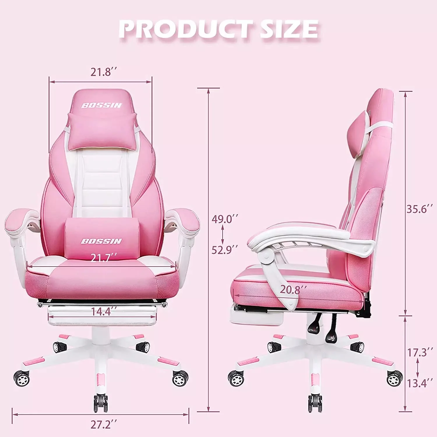 BOSSIN Big and Tall Heavy Duty PC Gaming Chair, Ergonomic Video Game Chairs with Footrest - Image 41