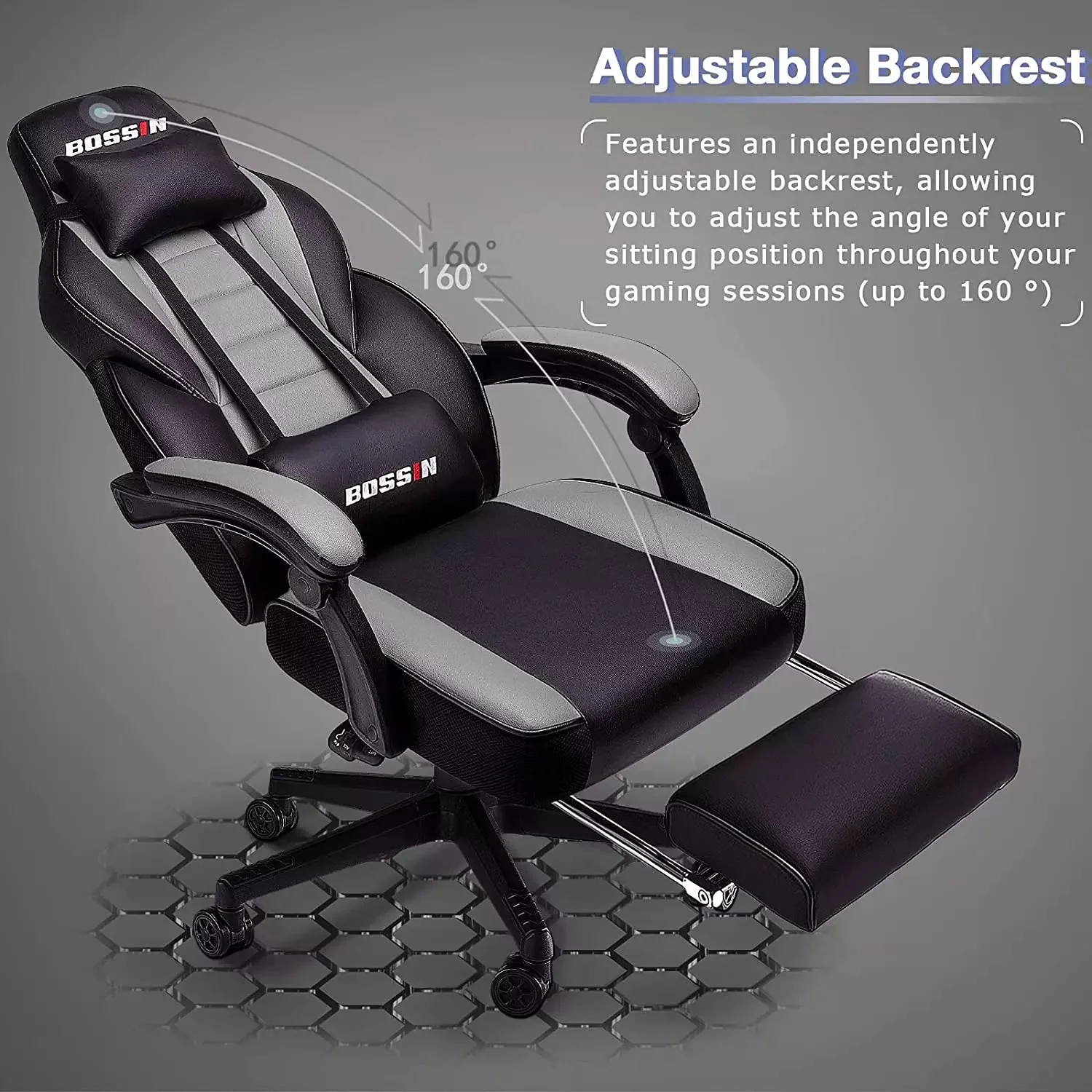 BOSSIN Big and Tall Heavy Duty PC Gaming Chair, Ergonomic Video Game Chairs with Footrest - Image 6